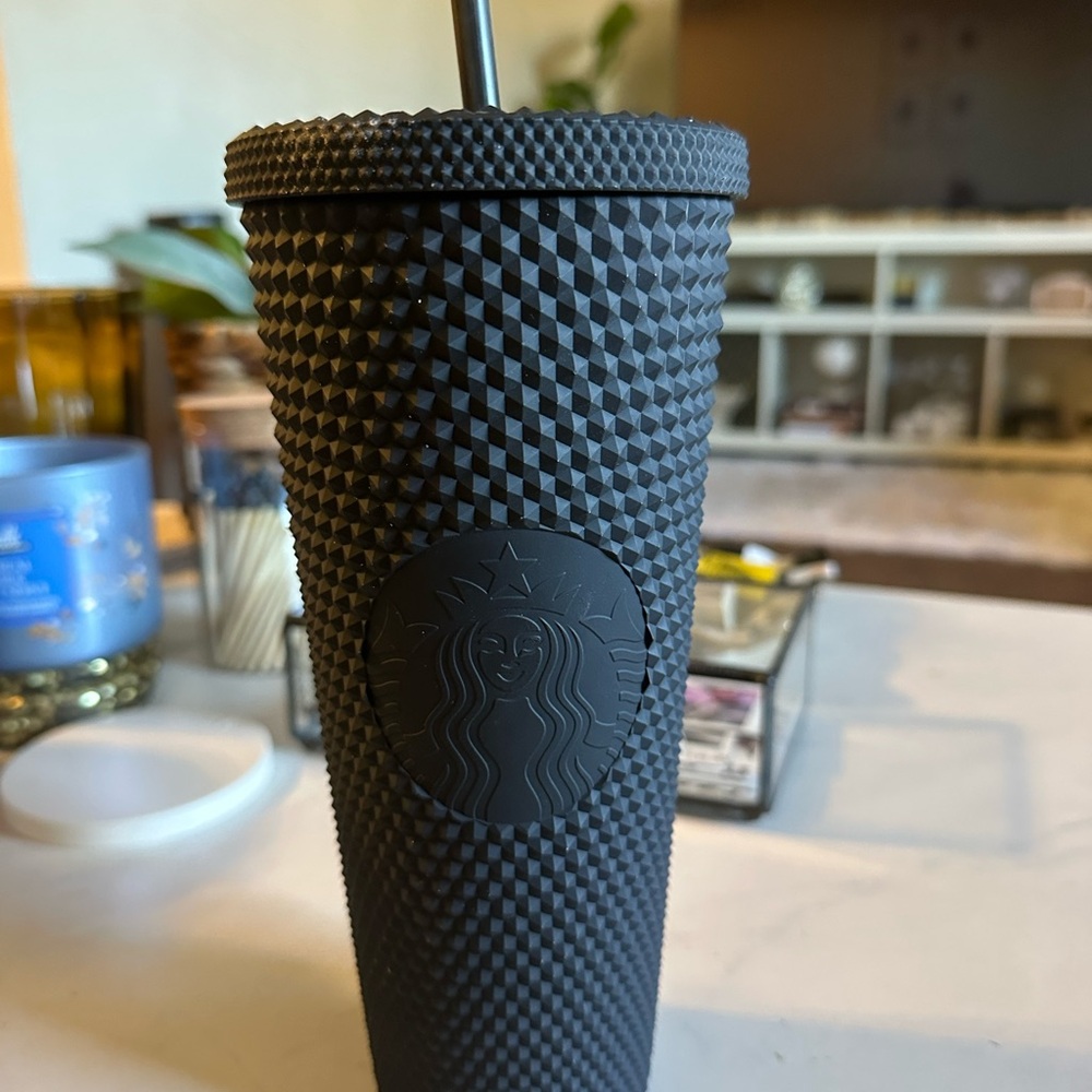 Starbucks Matte Black Studded Tumbler with Straw